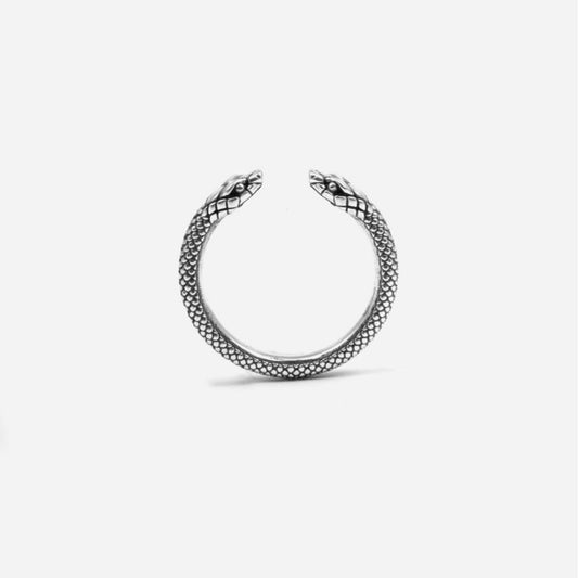 Anello fedina aperto Nove25 Snake unisex in argento con teste di serpenti N25ANE00510-2
