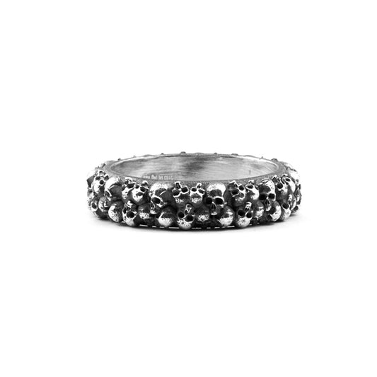 Anello unisex Nove25 Traditional in argento brunito con teschi N25ANE00529-1