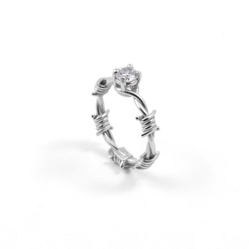 Anello donna Nove25 Filo Spinato in argento con filo spinato e zircone N25ANE00542-1