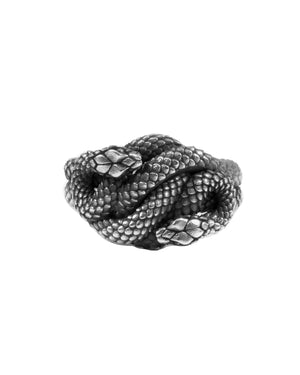 Anello unisex della collezione Nove25 Snake in argento 925 con due serpenti che si avvolgono sulla parte centrale N25ANE00548