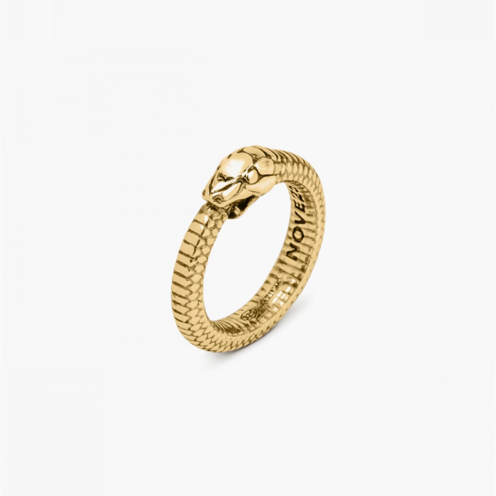 Anello Nove25 Snake Uroboro unisex in argento dorato a serpente N25ANEOG277-1