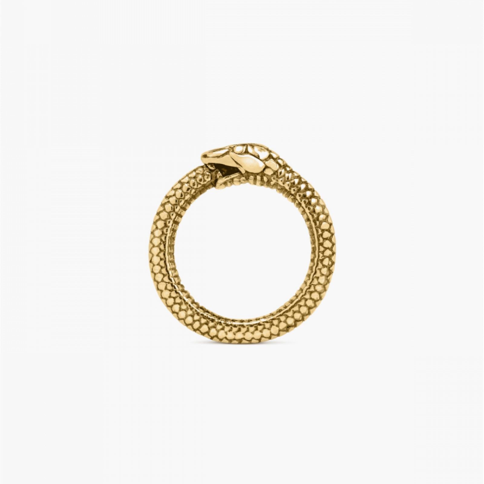 Anello Nove25 Snake Uroboro unisex in argento dorato a serpente N25ANEOG277-2