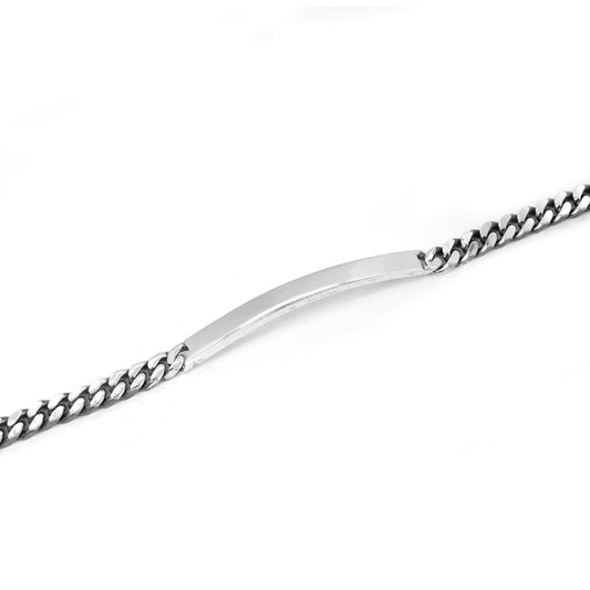 Bracciale catena Nove25 Timeless uomo argento brunito con targa N25BRA00048-2