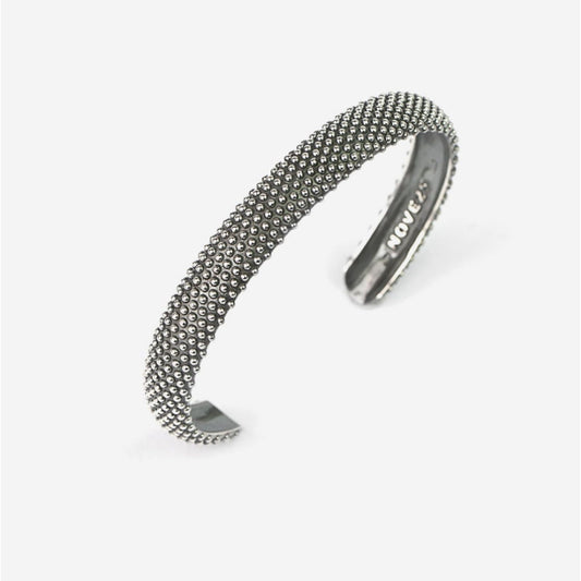 Bracciale rigido aperto Nove25 Puntinati unisex in argento con piccole sfere N25BRA00093-1