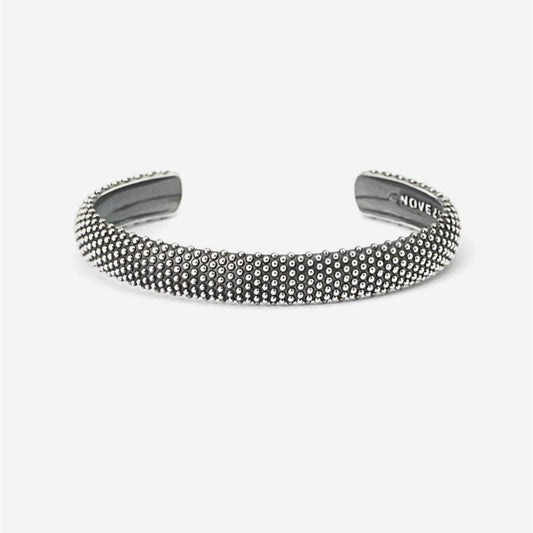 Bracciale rigido aperto Nove25 Puntinati unisex in argento con piccole sfere N25BRA00093-2
