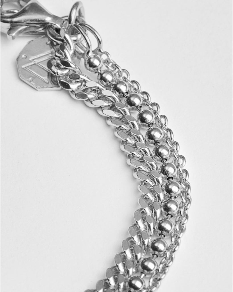 Bracciale catena della collezione Nove25 Fili da donna in argento 925 composto da tre catene diverse N25BRA00351