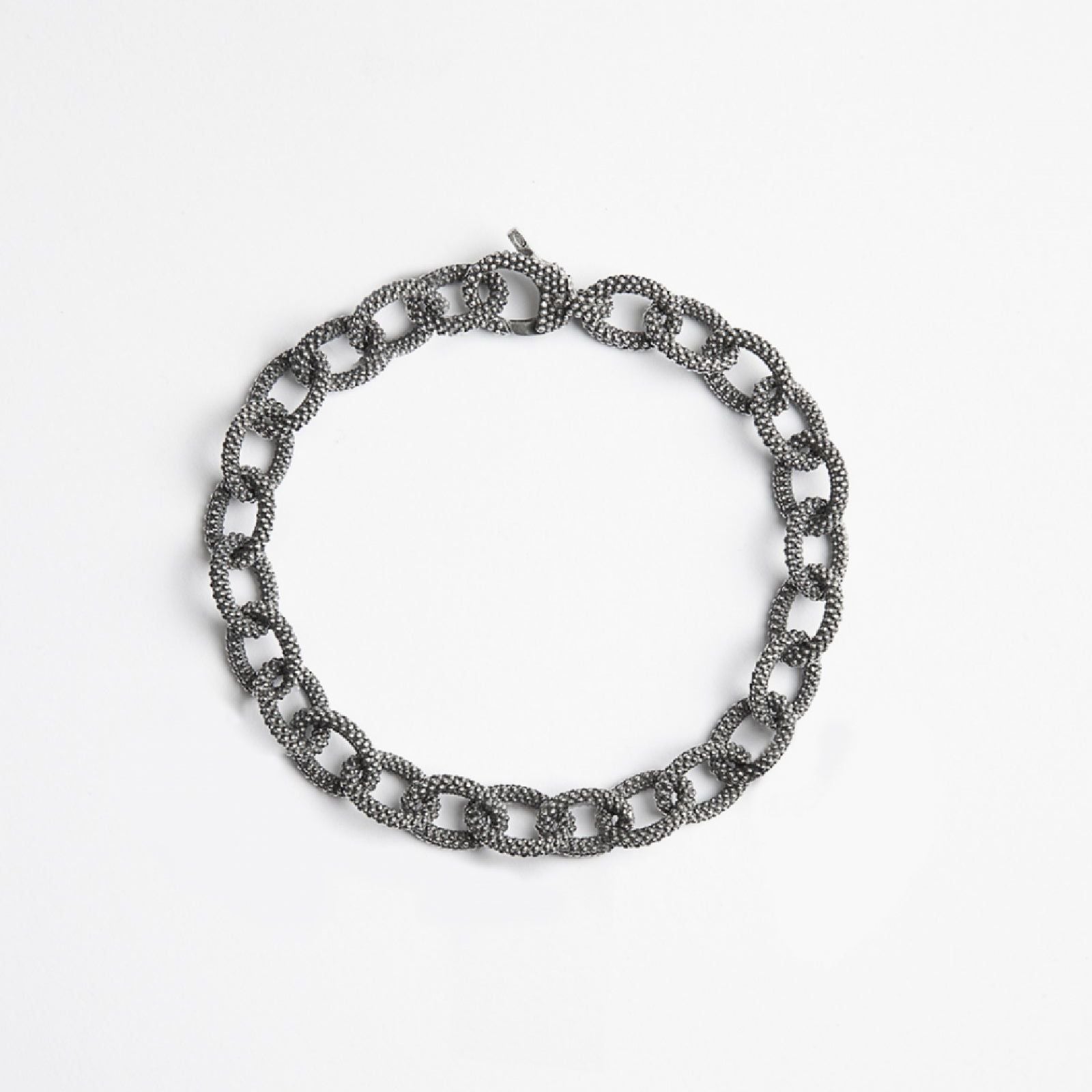 Bracciale Nove25 Puntinati da uomo in argento maglie ovali con piccole sfere N25BRA00354-1
