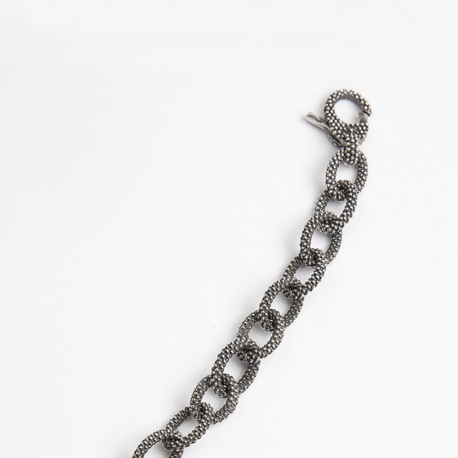 Bracciale Nove25 Puntinati da uomo in argento maglie ovali con piccole sfere N25BRA00354-2