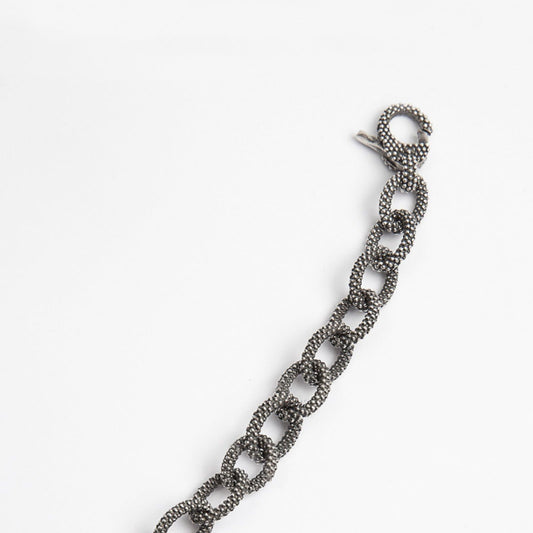 Bracciale Nove25 Puntinati da uomo in argento maglie ovali con piccole sfere N25BRA00354-2
