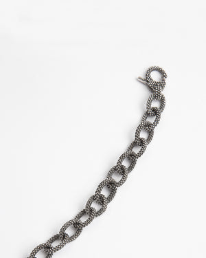 Bracciale catena della collezione Nove25 Puntinati da uomo in argento 925 con maglie ovali puntinate da piccole sfere N25BRA00354