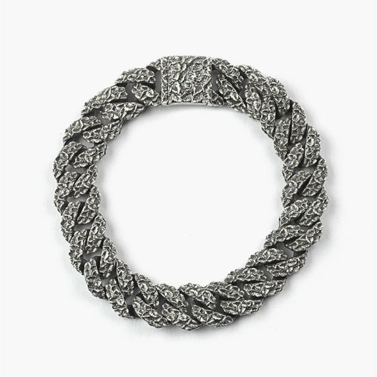 Bracciale Nove25 Eden Foglie da uomo in argento maglie a grumette e foglie N25BRA00355-1