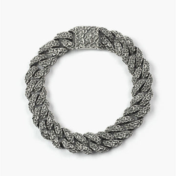 Bracciale Nove25 Eden Foglie da uomo in argento maglie a grumette e foglie N25BRA00355-1