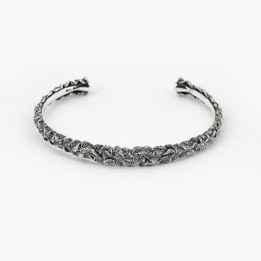 Bracciale donna rigido aperto Nove25 Eden argento foglie, zirconi verdi e scritta N25BRA00364-1