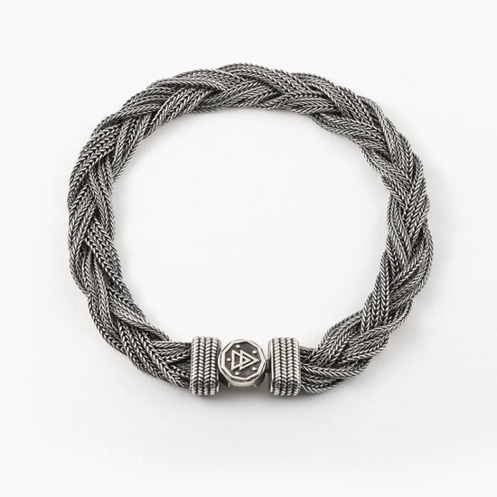 Bracciale Nove25 Hardwear Matrix uomo in argento con catene intrecciate N25BRA00371-1