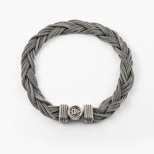 Bracciale Nove25 Hardwear Matrix uomo in argento con catene intrecciate N25BRA00371-1