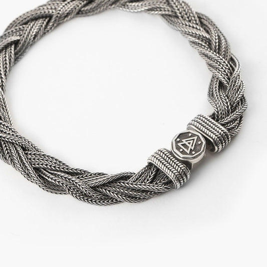 Bracciale Nove25 Hardwear Matrix uomo in argento con catene intrecciate N25BRA00371-2