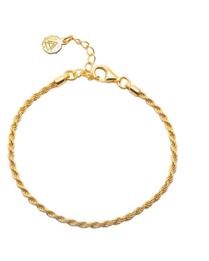 Bracciale catena unisex della collezione Nove25 Fili in argento 925 dorato con catena a corda arrotolata N25BRA00375