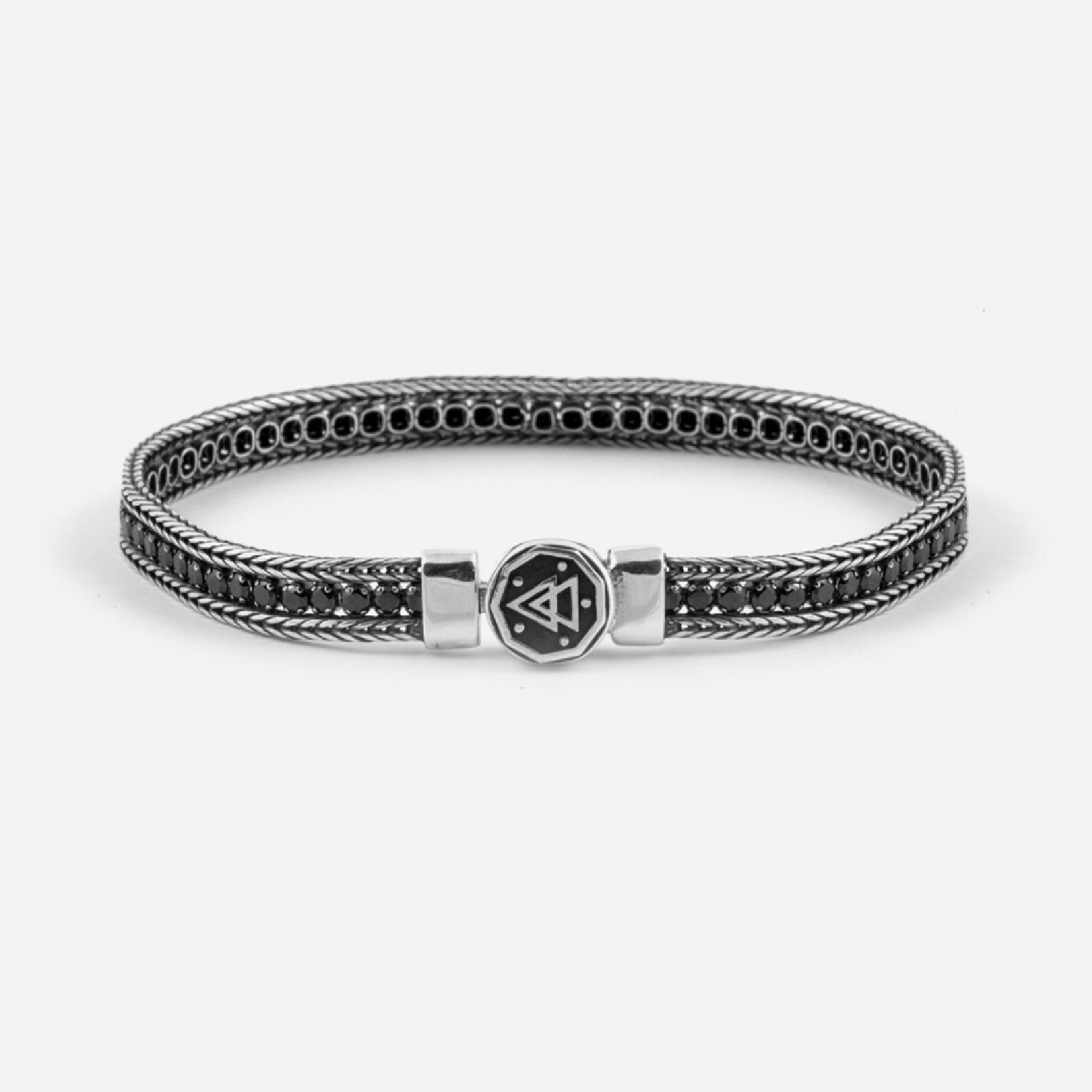 Bracciale tennis Nove25 Timeless unisex in argento e zirconi neri N25BRA00386-1