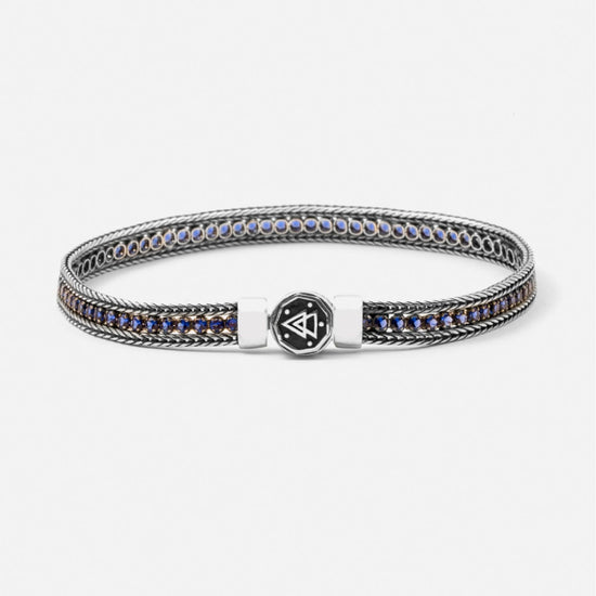 Bracciale tennis Nove25 Timeless unisex in argento e zirconi blu N25BRA00393-1
