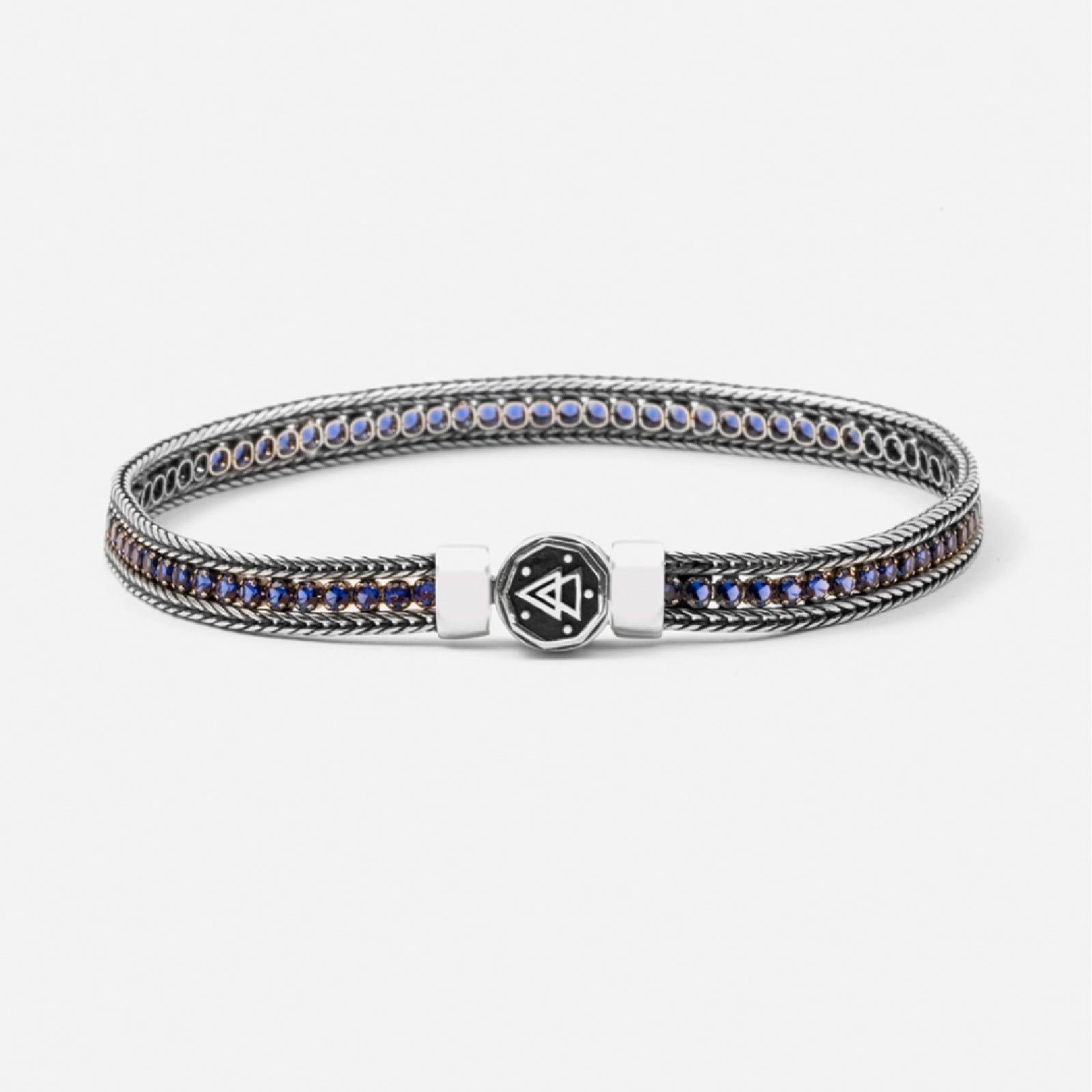 Bracciale tennis Nove25 Timeless unisex in argento e zirconi blu N25BRA00393-1