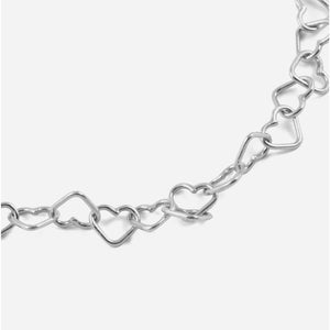 Bracciale catena Nove25 Rebelove da donna in argento 925 composto da maglie a forma di cuore N25BRA00395