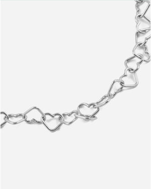 Bracciale catena Nove25 Rebelove da donna in argento 925 composto da maglie a forma di cuore N25BRA00395