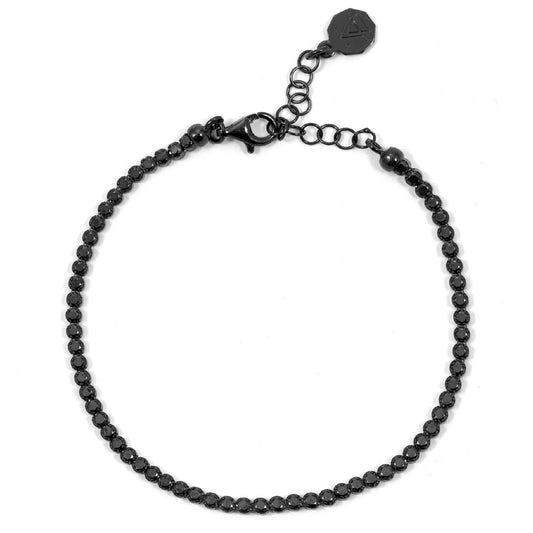 Bracciale tennis Nove25 Timeless unisex argento rutenio con zirconi neri N25BRA00404-1