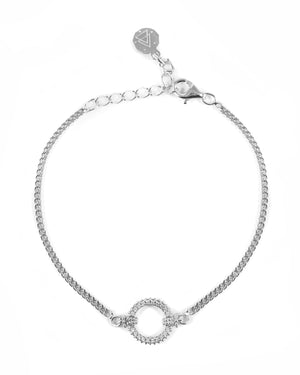 Bracciale catena da donna Nove25 Opulence in argento 925 rodio con cerchio centrale ricoperto da cubiz zirconia N25BRA00414