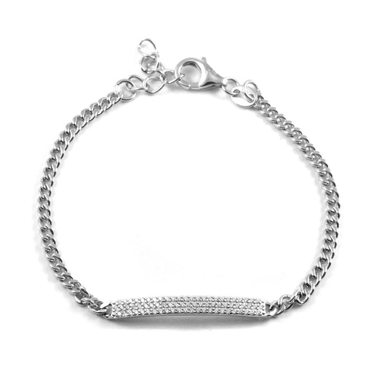 Bracciale catena unisex Nove25 Brillanti donna argento rodio targa con zirconi N25BRA00416-1