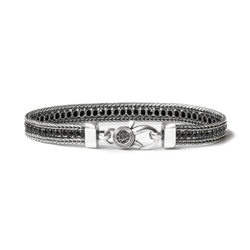 Bracciale tennis unisex Nove25 Timeless argento brunito con zirconi neri N25BRA00419-1