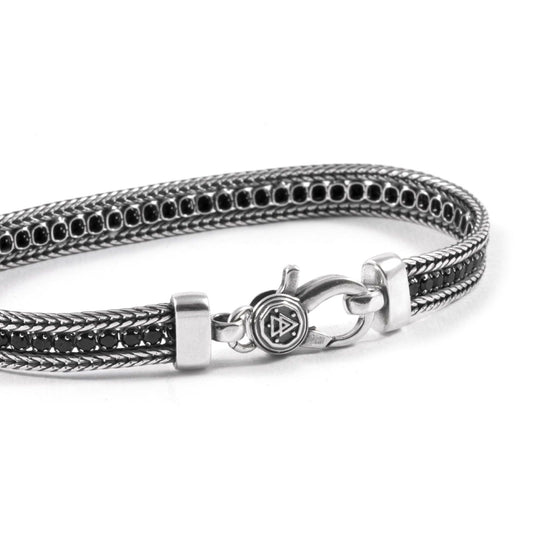 Bracciale tennis unisex Nove25 Timeless argento brunito con zirconi neri N25BRA00419-2
