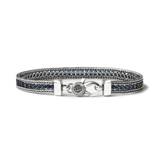 Bracciale tennis unisex Nove25 Timeless argento brunito con zirconi blu N25BRA00420-1