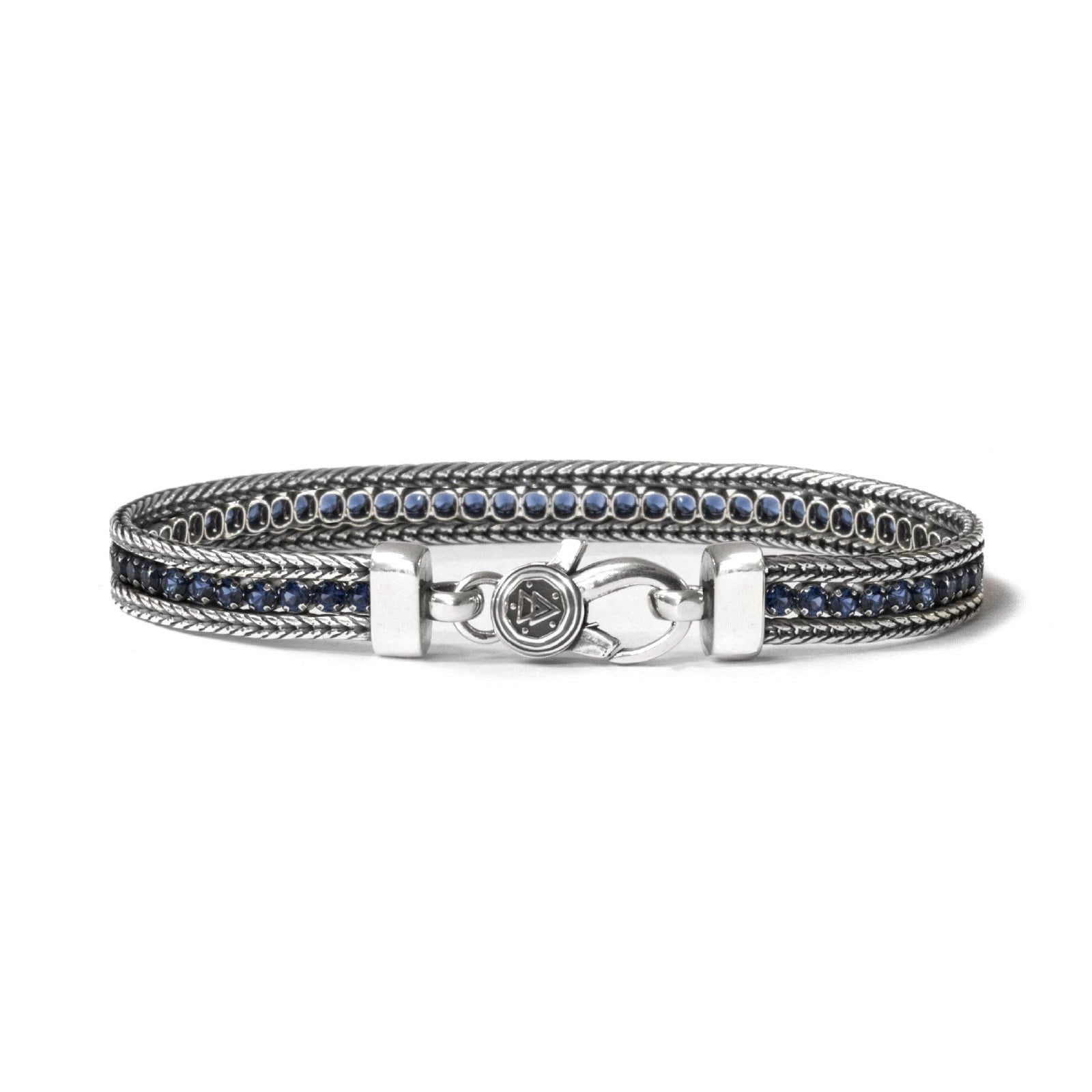 Bracciale tennis unisex Nove25 Timeless argento brunito con zirconi blu N25BRA00420-1
