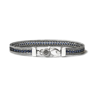 Bracciale tennis unisex Nove25 Timeless argento brunito con zirconi blu N25BRA00420-1
