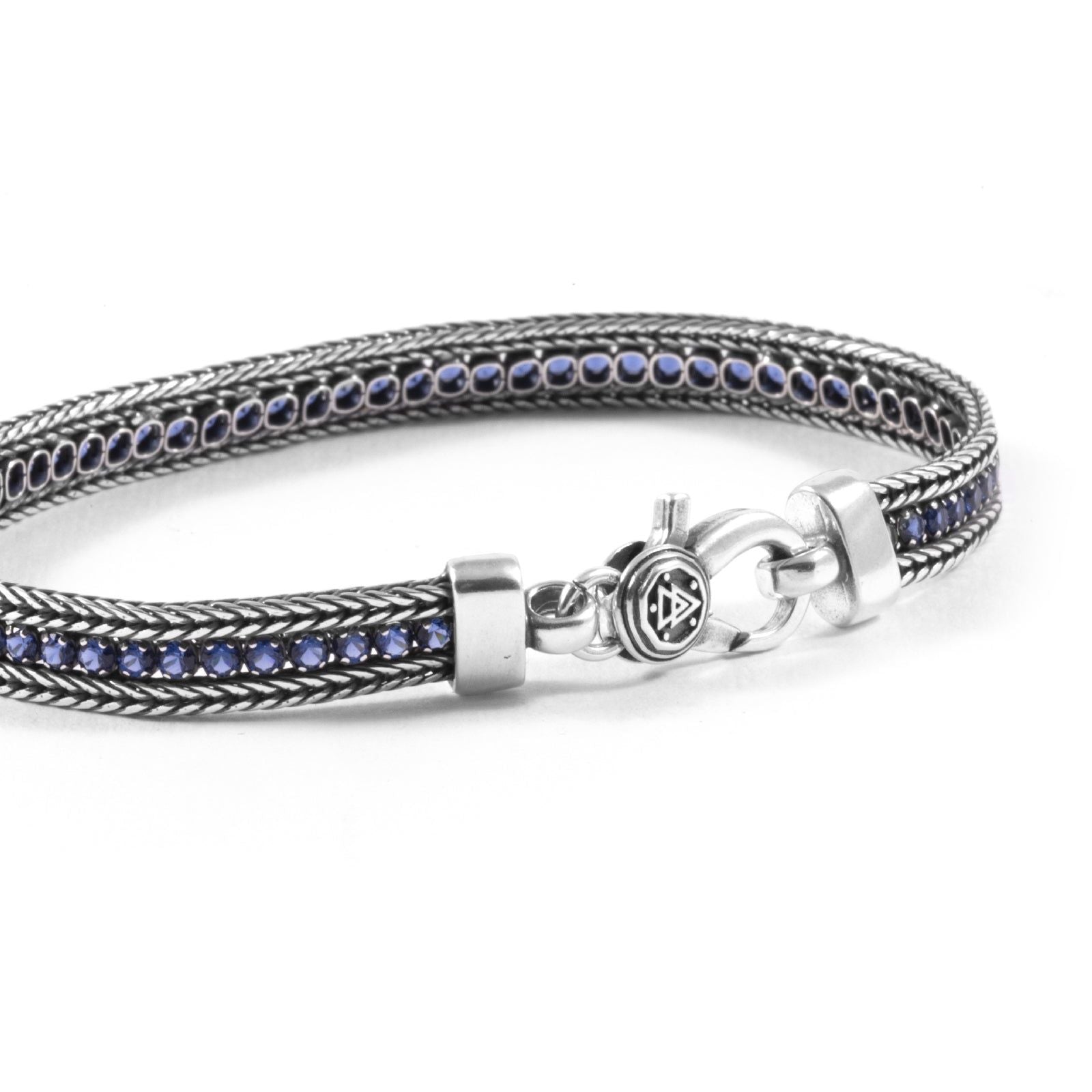 Bracciale tennis unisex Nove25 Timeless argento brunito con zirconi blu N25BRA00420-2