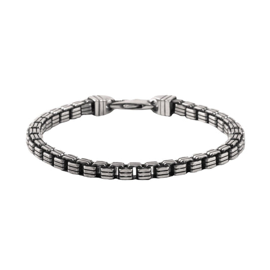 Bracciale uomo Nove25 Timeless in argento maglia a cubi rigati N25BRA00422-1