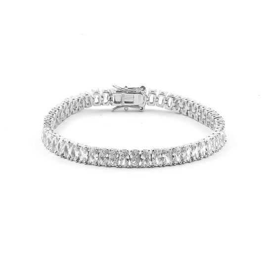 Bracciale tennis Nove25 in argento zirconi baguette bianchi