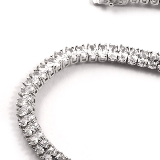 Bracciale tennis Nove25 in argento zirconi baguette bianchi