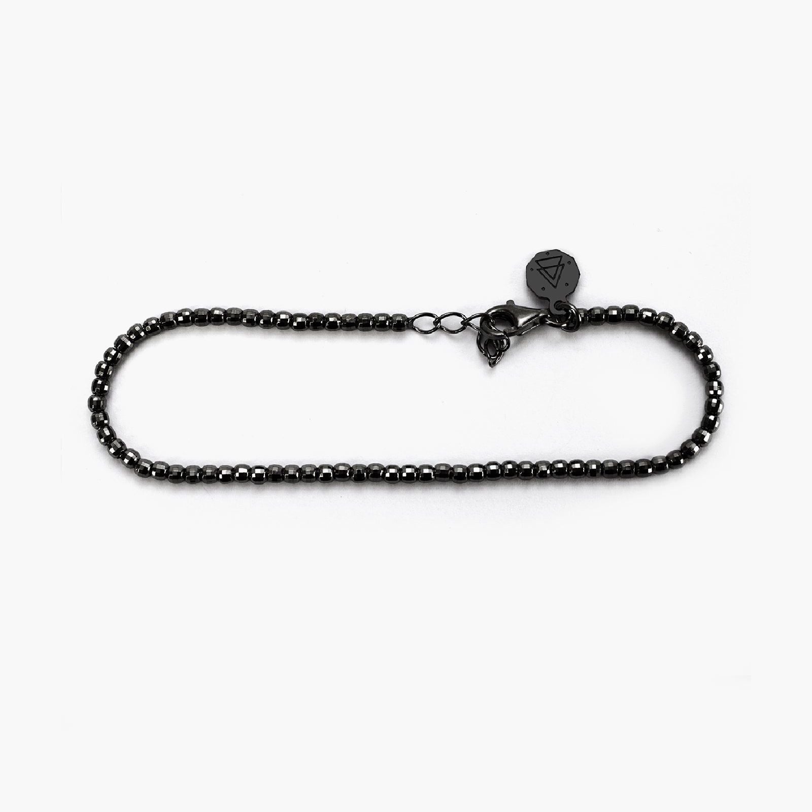 Bracciale Nove25 Fili Disco 300 donna in argento rutenio con sfere sfaccettate N25BRARU021-1