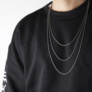Collana catena Nove25 Fili Corda 040 unisex in argento 925 con corda spessa 2 mm e lunghezza totale 80 cm N25COL00024/80