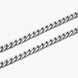 Collana Nove25 Timeless Grumetta Quadrata Filo 150 unisex in argento 925 con maglie 5x2mm e lunghezza 50 cm N25COL00031/50