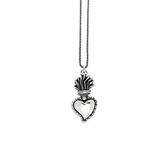 Collana Nove25 Traditional unisex in argento con cuore medio N25COL00099-O-S-1