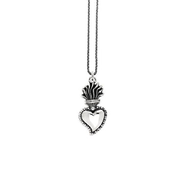 Collana Nove25 Traditional unisex in argento con cuore medio N25COL00099-O-S-1