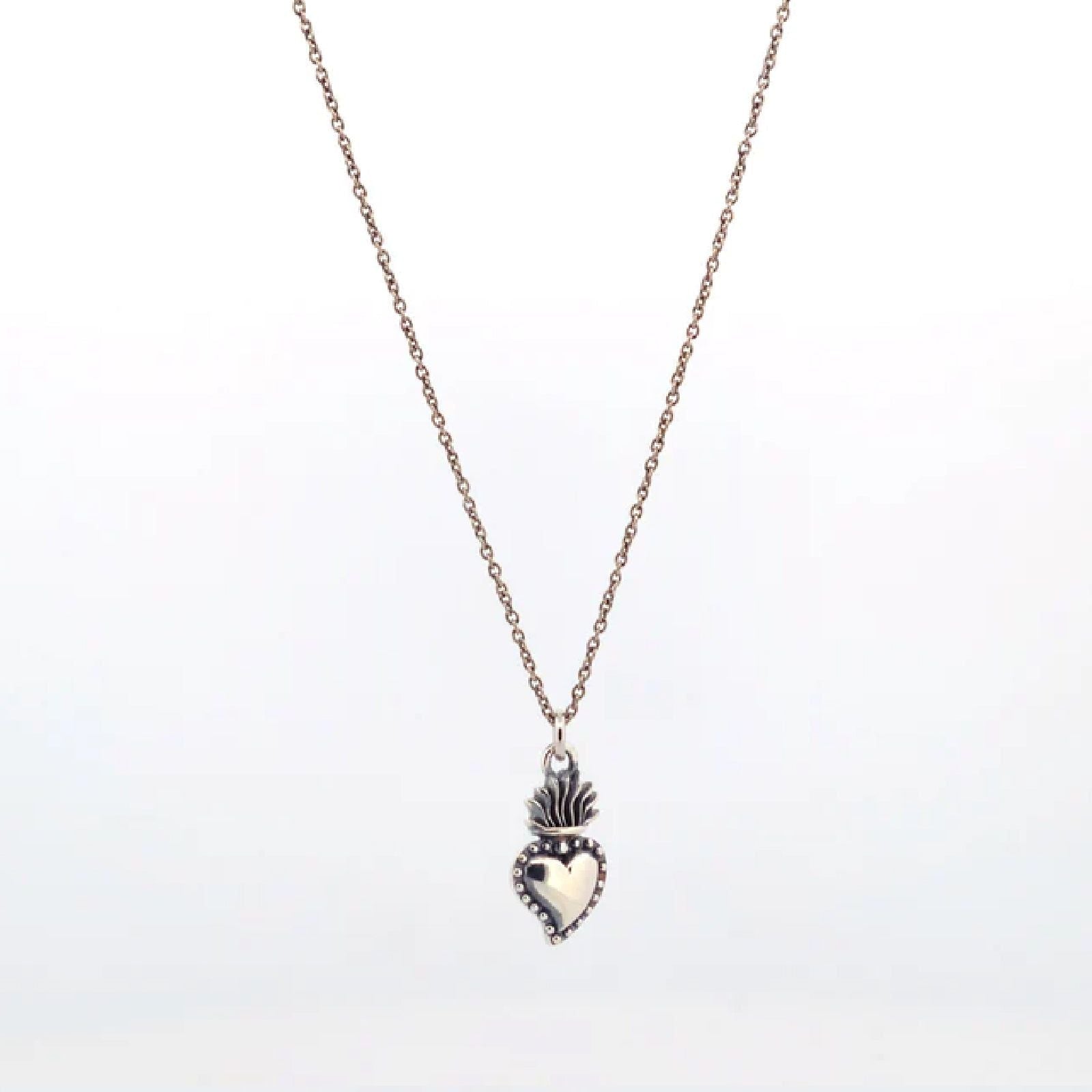 Collana Nove25 Traditional unisex in argento con cuore piccolo N25COL00100-O-S-1