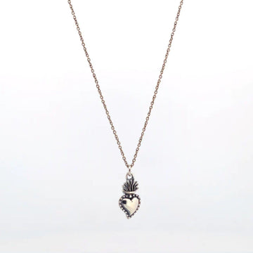 Collana Nove25 Traditional unisex in argento con cuore piccolo N25COL00100-O-S-1