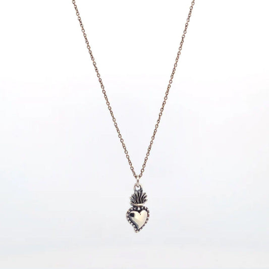 Collana Nove25 Traditional unisex in argento con cuore piccolo N25COL00100-O-S-1