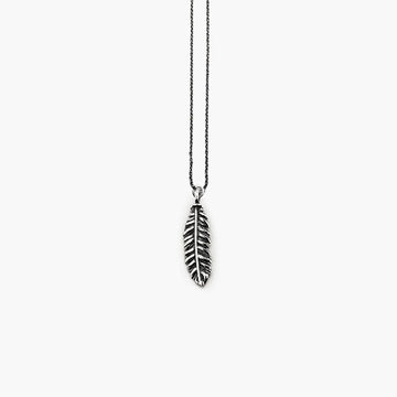 Collana Nove25 Miniature unisex in argento con piuma piccola N25COL00178-O-S-1