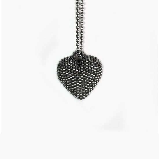 Collana Nove25 Puntinati unisex in argento con cuore pieno N25COL00194-O-S-1