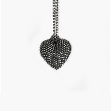 Collana Nove25 Puntinati unisex in argento con cuore pieno N25COL00194-O-S-1