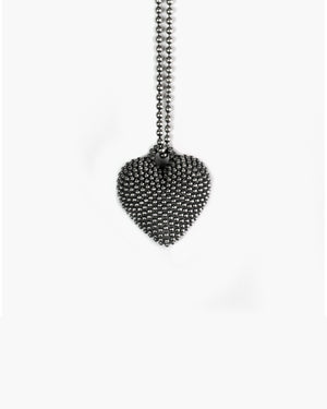 Collana con pendente Nove25 Puntinati unisex in argento 925 con ciondolo a forma di cuore pieno con piccole sfere N25COL00194/O/S